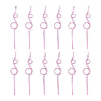 12 pc Plastic Solid Color Straws, Long Drinking Straws for 40 oz Tumbler