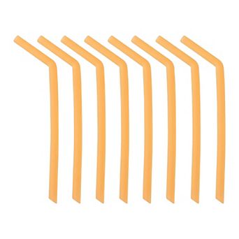 0.4"x9.8" 8 pc Reusable Silicone Straws, Long Drinking Straws for 40 oz Tumbler