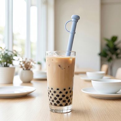 8 Pcs Reusable Silicone Solid Color Straws , Long Drinking Straws for 40 oz Tumbler