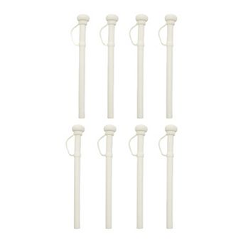 8 pc Reusable Silicone Solid Color Straws , Long Drinking Straws for 40 oz Tumbler