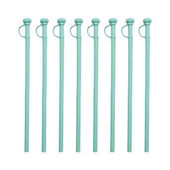 8 pc Reusable Silicone Solid Color Straws , Long Drinking Straws for 40 oz Tumbler