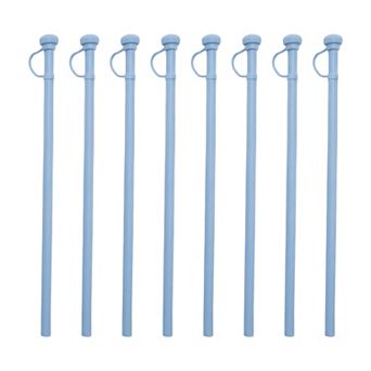8 pc Reusable Silicone Solid Color Straws , Long Drinking Straws for 40 oz Tumbler