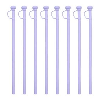 8 pc Reusable Silicone Solid Color Straws , Long Drinking Straws for 40 oz Tumbler