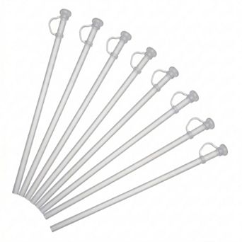 8 pc Reusable Silicone Solid Color Straws , Long Drinking Straws for 40 oz Tumbler
