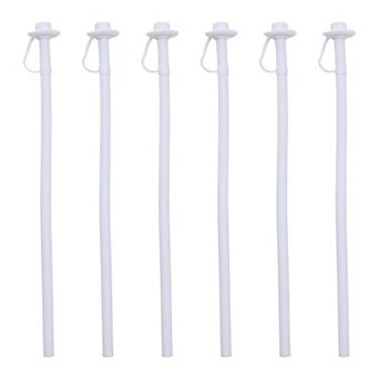 6 pc Reusable Silicone Solid Color Straws , Long Drinking Straws for 40 oz Tumbler