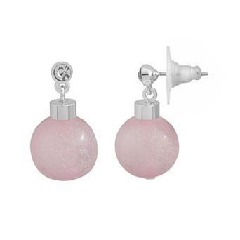 LC Lauren Conrad Silver Tone Polished Sparkle Ornament Drop Earrings