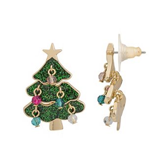 LC Lauren Conrad Gold-Tone Enamel Drop Earrings