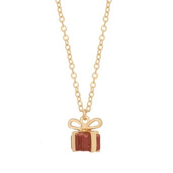 LC Lauren Conrad Gold-Tone Giftbox Pendant Necklace