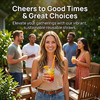 10 Pcs Reusable Straws, Silicone Solid Color Straws , Long Drinking Straws for 40 oz Tumbler