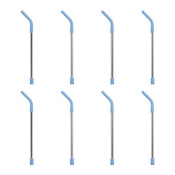 8 pc Reusable Straws, Stainless Steel and Silicone Straws , Long Drinking Straws for 40 oz Tumbler