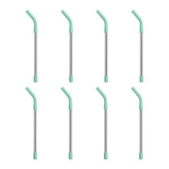 8 pc Reusable Straws, Stainless Steel and Silicone Straws , Long Drinking Straws for 40 oz Tumbler