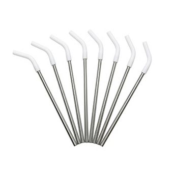 8 pc Reusable Straws, Stainless Steel and Silicone Straws , Long Drinking Straws for 40 oz Tumbler