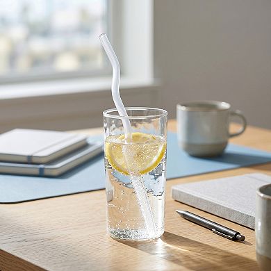 10 Pcs Reusable Straws, Solid Color Glass Material, Long Drinking Straws for 40 oz Tumbler