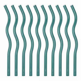 10 pc Reusable Straws, Solid Color Glass Material, Long Drinking Straws for 40 oz Tumbler