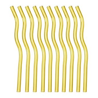 10 pc Reusable Straws, Solid Color Glass Material, Long Drinking Straws for 40 oz Tumbler
