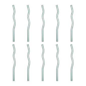 10 pc Reusable Straws, Solid Color Glass Material, Long Drinking Straws for 40 oz Tumbler
