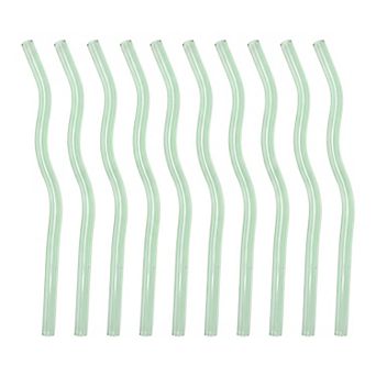 10 pc Reusable Straws, Solid Color Glass Material, Long Drinking Straws for 40 oz Tumbler