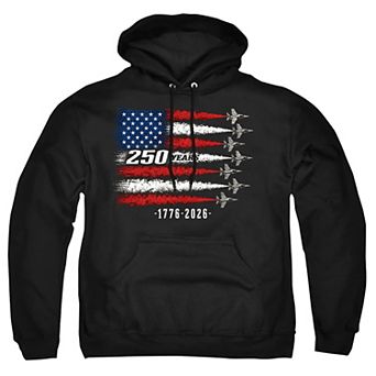 Big & Tall USA American Flag Jets Graphic Pullover Hoodie