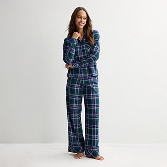 Women's Sonoma Goods For Life® Pajama Flannel Shirt & Pajama Pants Set
