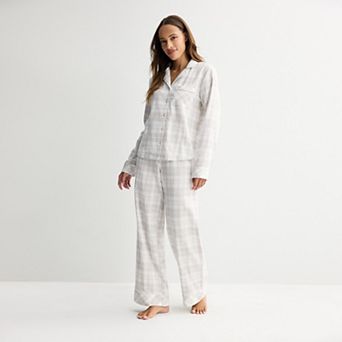 Women's Sonoma Goods For Life® Pajama Flannel Shirt & Pajama Pants Set
