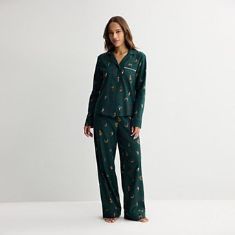 Women's Sonoma Goods For Life® Pajama Flannel Shirt & Pajama Pants Set