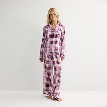 Women's Sonoma Goods For Life® Pajama Flannel Shirt & Pajama Pants Set