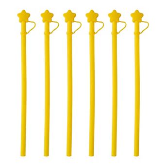 6 pc Reusable Straws with Lid, Solid Color Silicone Straws, Drinking Straws for 40 oz Tumbler