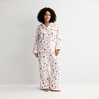 Plus Size Sonoma Goods For Life® Holiday Pajama Top & Pajama Bottoms Set