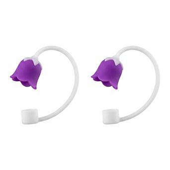 2 pc Solid Silicone Straw Caps for 10mm Tumblers, Reusable Dust-Proof Straw Toppers