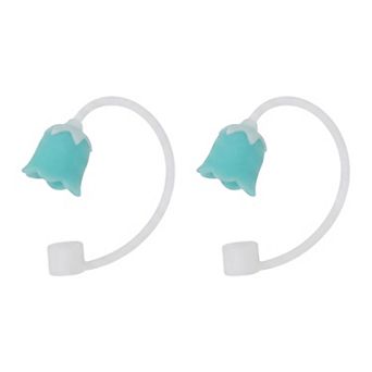 2 pc Solid Silicone Straw Caps for 10mm Tumblers, Reusable Dust-Proof Straw Toppers