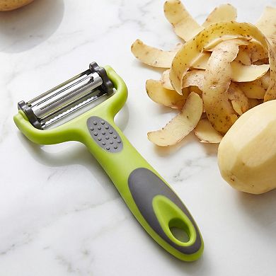 2Pcs Plastic Vegetable Peeler with Protective Cover, Durable Apple Peeler with Ergonomic Handle