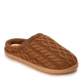 Dearfoams Men's Cable Knit Slip-On Clog Slippers