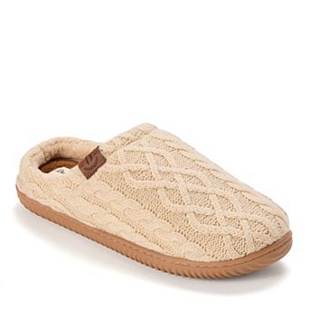 Dearfoams Men's Cable Knit Slip-On Clog Slippers