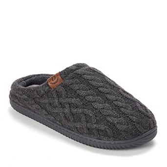 Dearfoams Men's Cable Knit Slip-On Clog Slippers