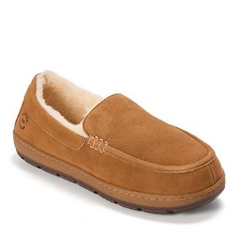 Dearfoams Fitzgerald Men's Genuine Suede Moccasin Slippers