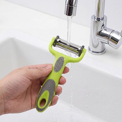 3Pcs Plastic Vegetable Peeler with Protective Cover, Durable Apple Peeler with Ergonomic Handle