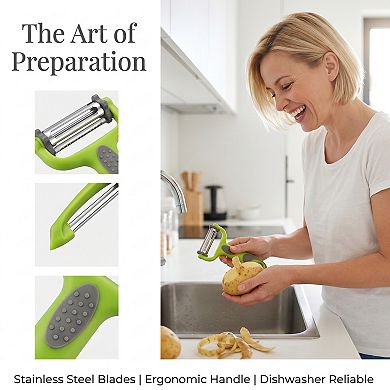 3Pcs Plastic Vegetable Peeler with Protective Cover, Durable Apple Peeler with Ergonomic Handle