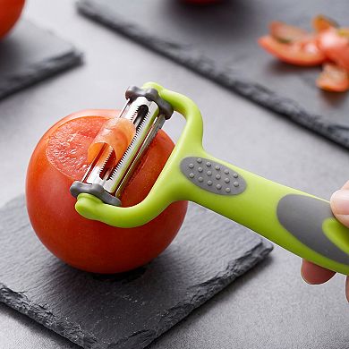 3Pcs Plastic Vegetable Peeler with Protective Cover, Durable Apple Peeler with Ergonomic Handle