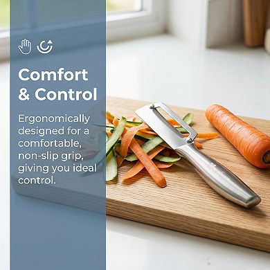9.6"x1.8" Stainless Steel Vegetable and Fruit Peeler, Multifunctional Peeler with Ergonomic Handle