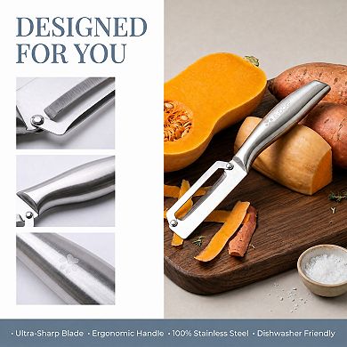9.6"x1.8" Stainless Steel Vegetable and Fruit Peeler, Multifunctional Peeler with Ergonomic Handle