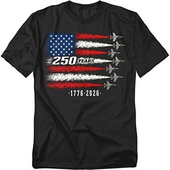 Big & Tall USA 250th American Flag Jets Graphic Tee