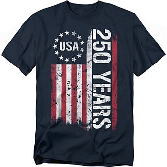 Big & Tall USA 250 Years Flag Graphic Tee