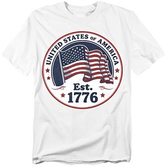 Big & Tall United States of America Flag Badge Graphic Tee