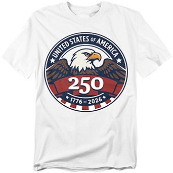 Big & Tall USA 250 Years Eagle Badge Graphic Tee