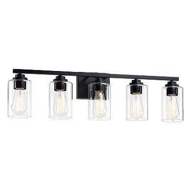 31.2 in. 5-Light Modern Vanity Light with Clear Glass Shades