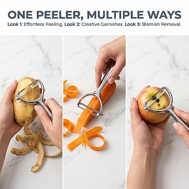 2 PCS Stainless Steel Y Vegetable Peeler Durable Potato Peeler with Handle 5.9x2.4 inch