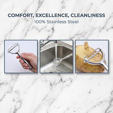 2 PCS Stainless Steel Y Vegetable Peeler Durable Potato Peeler with Handle 5.9x2.4 inch