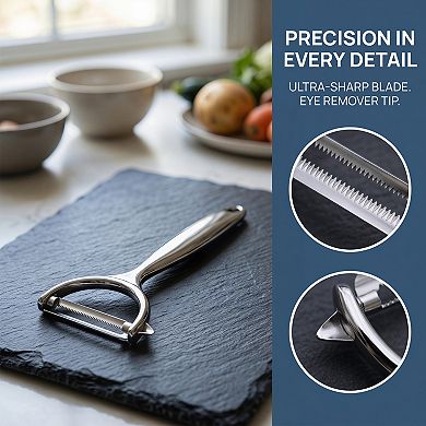6.1"x2.4" 2 PCS Stainless Steel Y Vegetable Peeler, Durable Potato Peeler with Ergonomic Handle