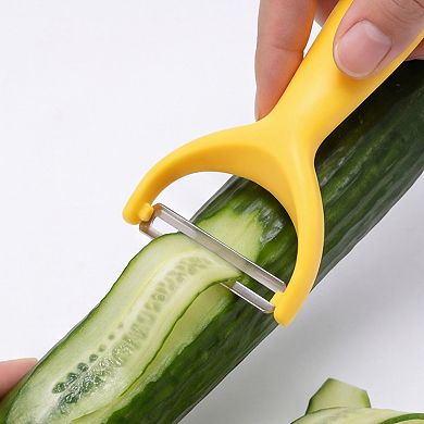 6Pcs Plastic Vegetable Peeler Set, Durable Potato and Orange Peeler with Ergonomic Handle