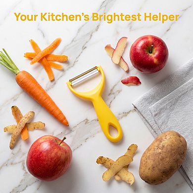 6Pcs Plastic Vegetable Peeler Set, Durable Potato and Orange Peeler with Ergonomic Handle